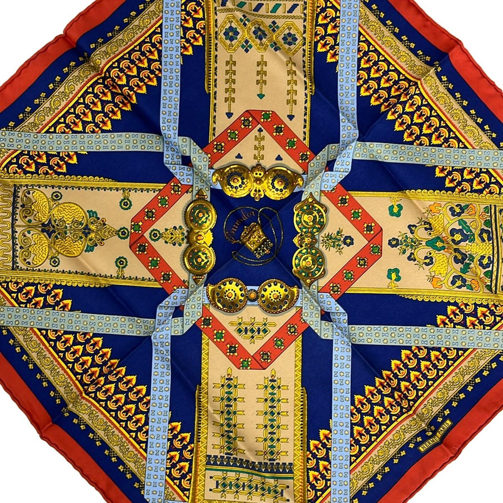 Hermes Scarf Petit Carre Navy Red Multi