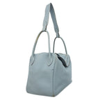 Hermes Handbag Lindy 34 Taurillon Clemence Blue Pale Silver 2-Way Bag — view 2