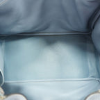 Hermes Handbag Lindy 34 Taurillon Clemence Blue Pale Silver 2-Way Bag — view 4