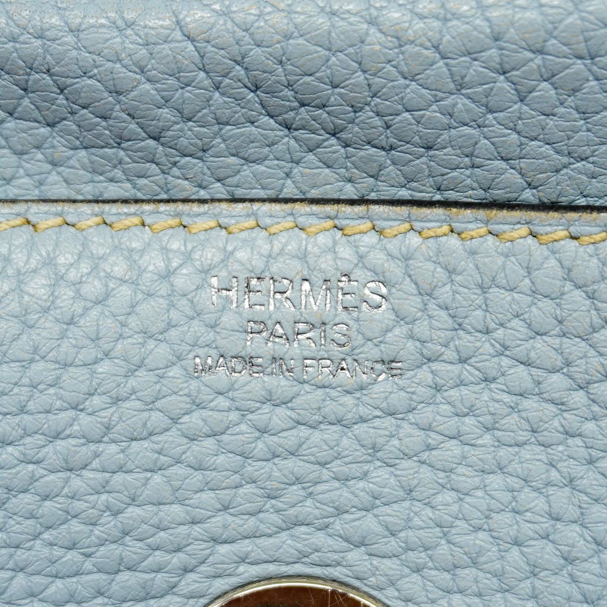 Hermes Handbag Lindy 34 Taurillon Clemence Blue Pale Silver 2-Way Bag — view 5