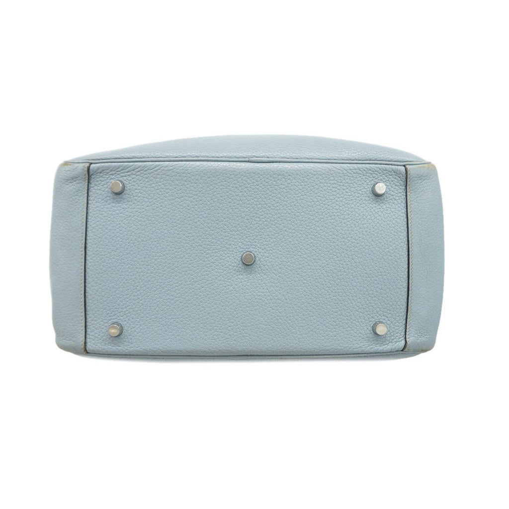 Hermes Handbag Lindy 34 Taurillon Clemence Blue Pale Silver 2-Way Bag — view 3