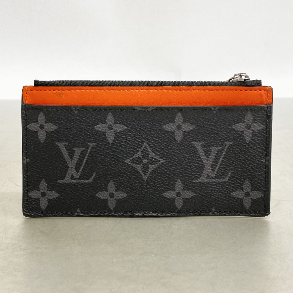 Louis Vuitton Monogram Eclipse Coin Card Holder Black Sunset Orange — view 8