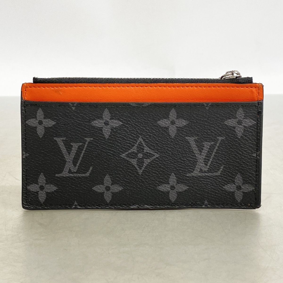 Louis Vuitton Monogram Eclipse Coin Card Holder Black Sunset Orange — view 8