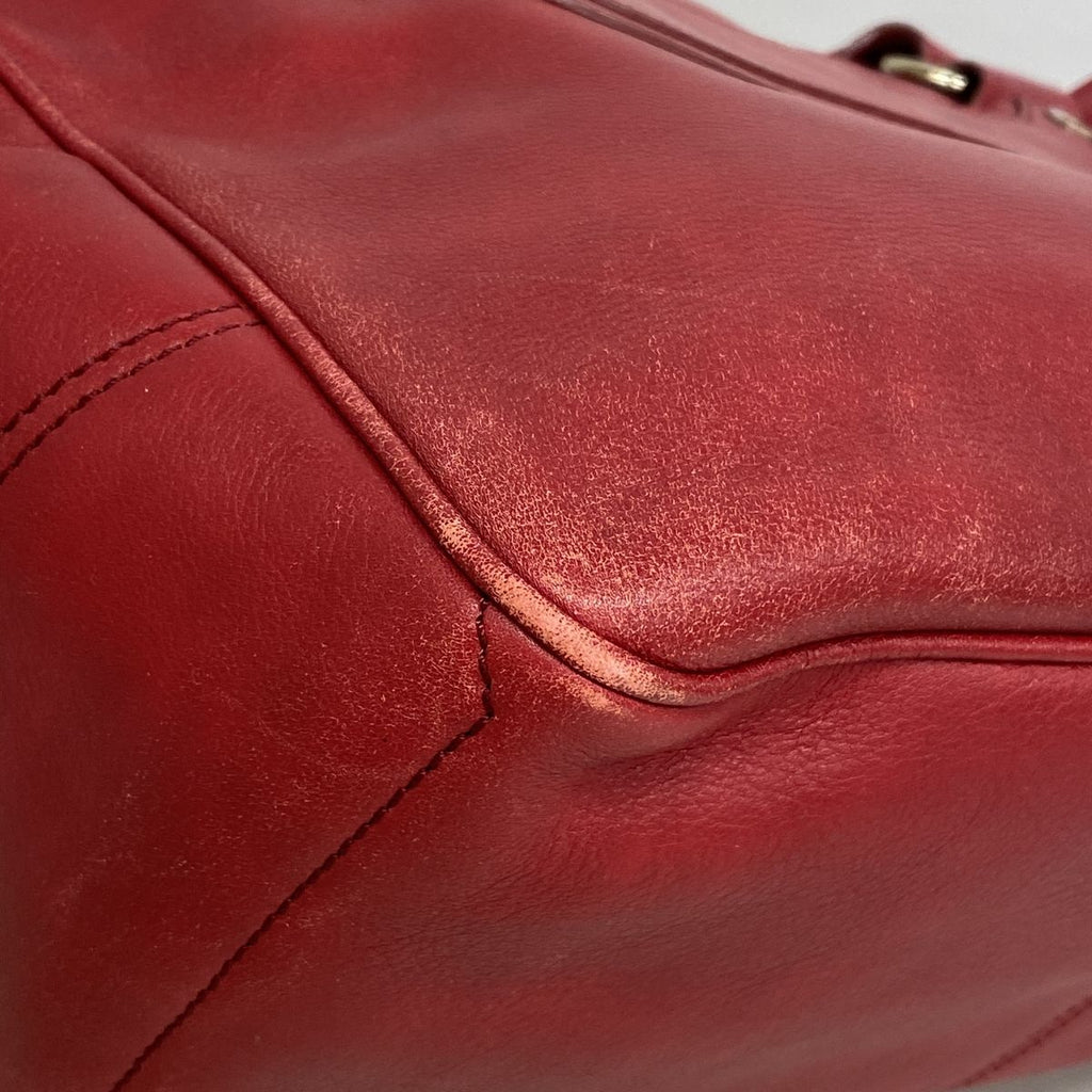 Celine Handbag Boogie Bag Leather Red Silver — view 8