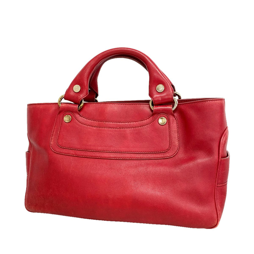 Celine Handbag Boogie Bag Leather Red Silver