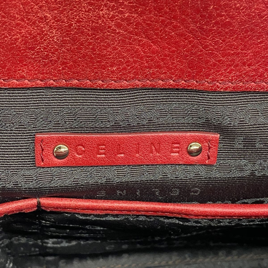 Celine Handbag Boogie Bag Leather Red Silver — view 5