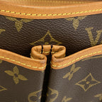 Louis Vuitton Shoulder Bag Monogram Gibeciere MM Brown — view 8