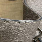 Fendi Tote Bag Selleria Leather Greige Silver — view 7