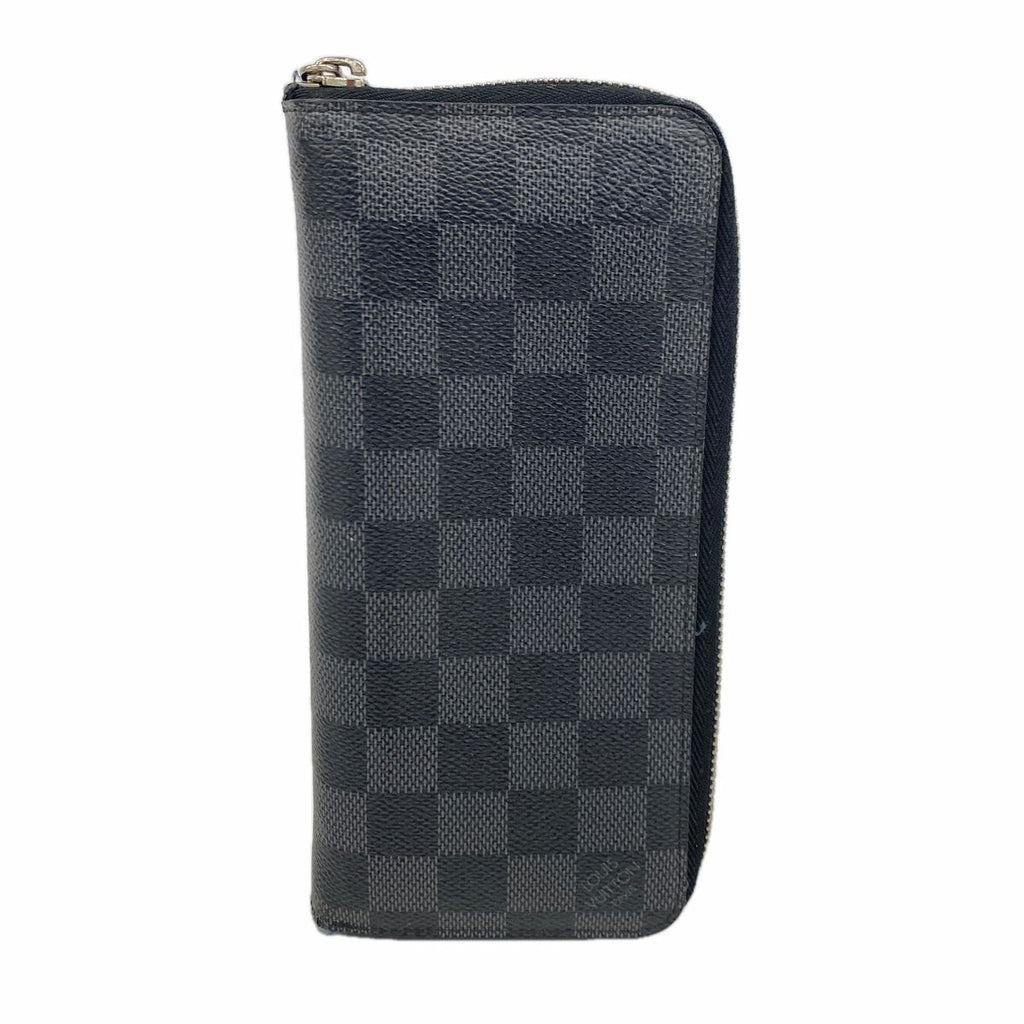 Louis Vuitton Wallet Damier Graphite Zippy Vertical Black Gray Vintage