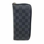 Louis Vuitton Wallet Damier Graphite Zippy Vertical Black Gray Vintage