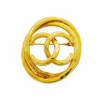 Chanel Brooch Vintage CC Logo Gold Plated
