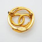 Chanel Brooch Vintage CC Logo Gold Plated — view 5