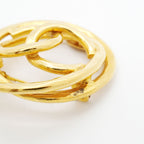 Chanel Brooch Vintage CC Logo Gold Plated — view 7