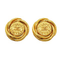 Chanel Earrings Vintage CC Logo Gold Plated