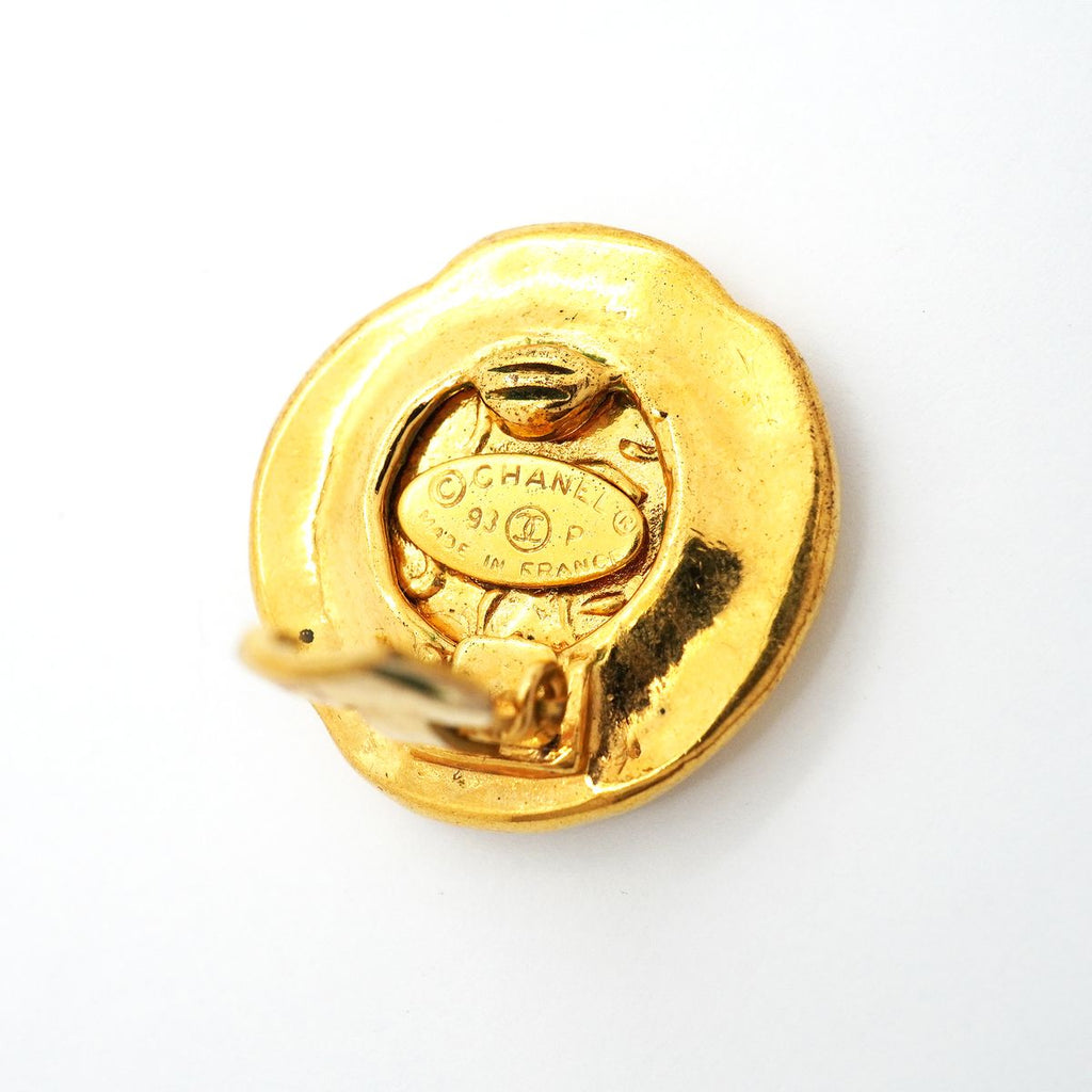 Chanel Earrings Vintage CC Logo Gold Plated — view 4