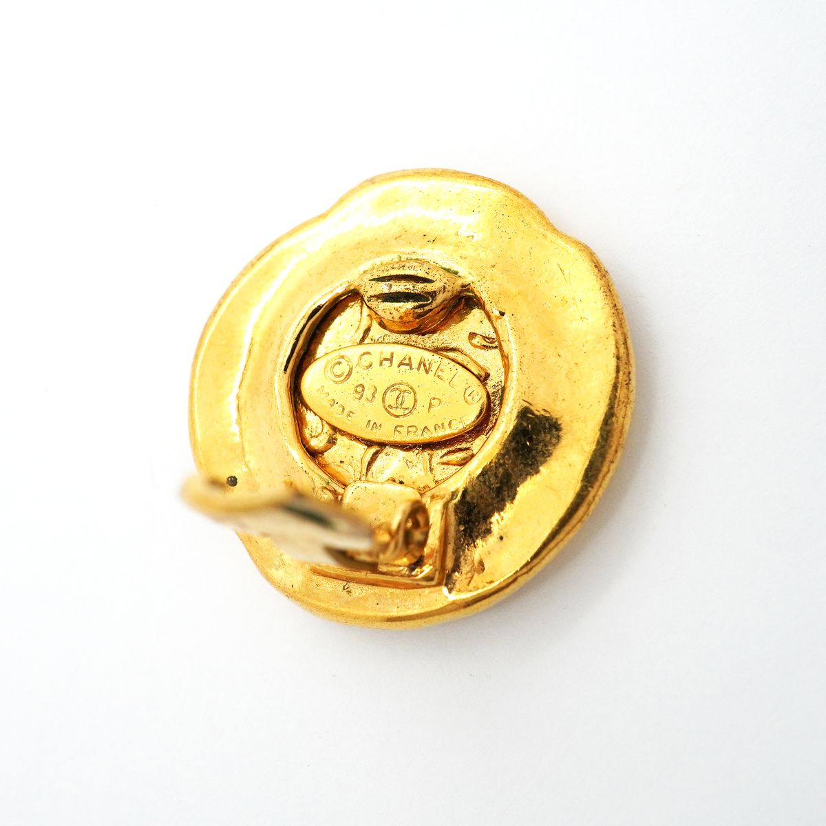 Chanel Earrings Vintage CC Logo Gold Plated — view 4
