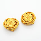 Chanel Earrings Vintage CC Logo Gold Plated — view 2