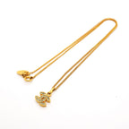 Chanel Necklace Vintage CC Logo Gold Plated Rhinestone — view 3