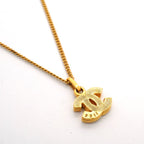Chanel Necklace Vintage CC Logo Gold Plated Rhinestone — view 2