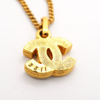 Chanel Necklace Vintage CC Logo Gold Plated Rhinestone — view 5