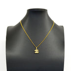 Chanel Necklace Vintage CC Logo Gold Plated Rhinestone — view 6