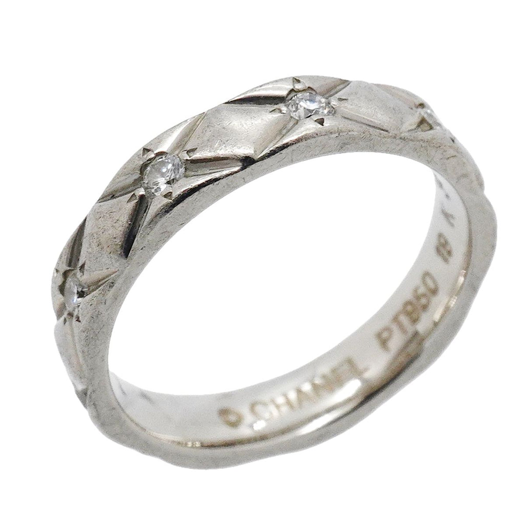 Chanel Ring Quilted Full Diamond Platinum