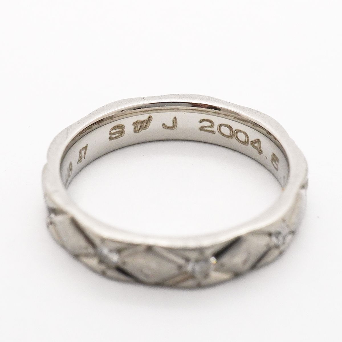 Chanel Ring Quilted Full Diamond Platinum — view 6