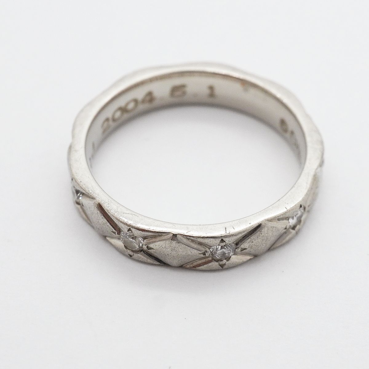 Chanel Ring Quilted Full Diamond Platinum — view 3