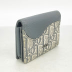 Dior Card Case Oblique Saddle Canvas Leather Gray Silver — view 2