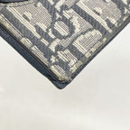 Dior Card Case Oblique Saddle Canvas Leather Gray Silver — view 5