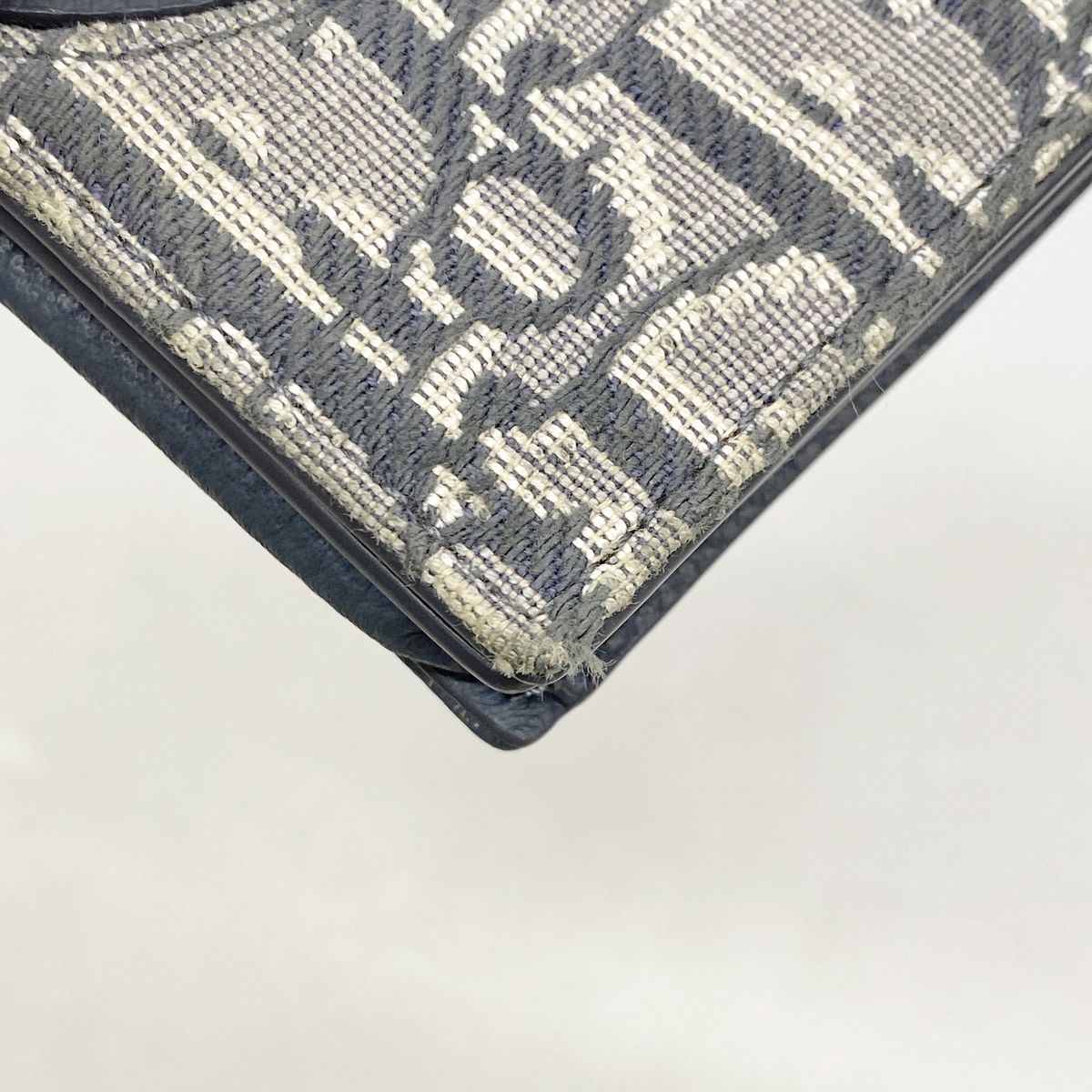 Dior Card Case Oblique Saddle Canvas Leather Gray Silver — view 5