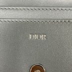 Dior Card Case Oblique Saddle Canvas Leather Gray Silver — view 4