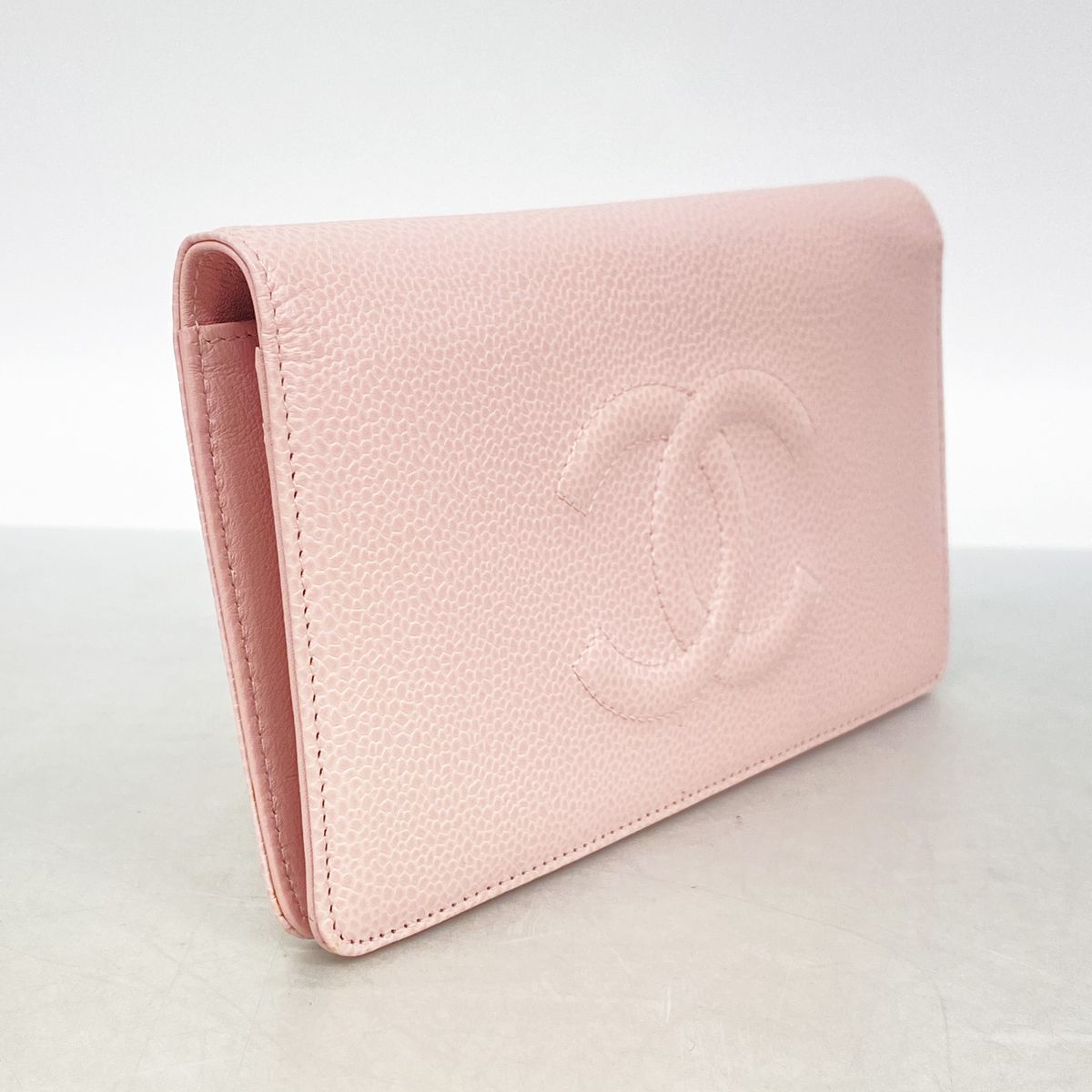 Chanel Wallet Caviar Leather Pink Silver — view 2