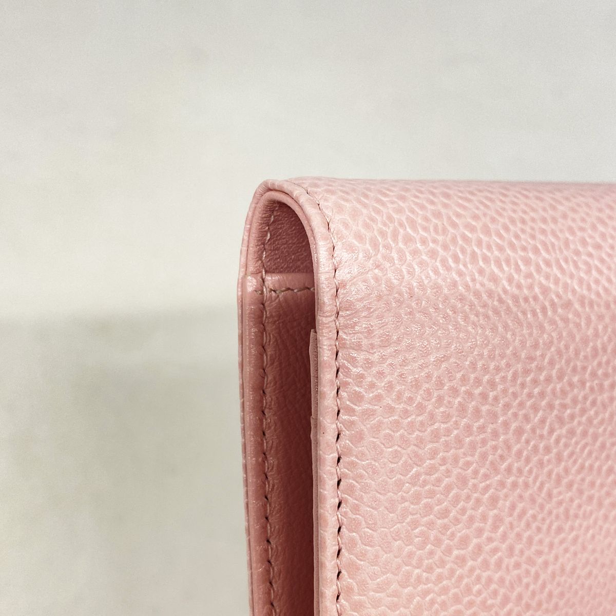 Chanel Wallet Caviar Leather Pink Silver — view 6