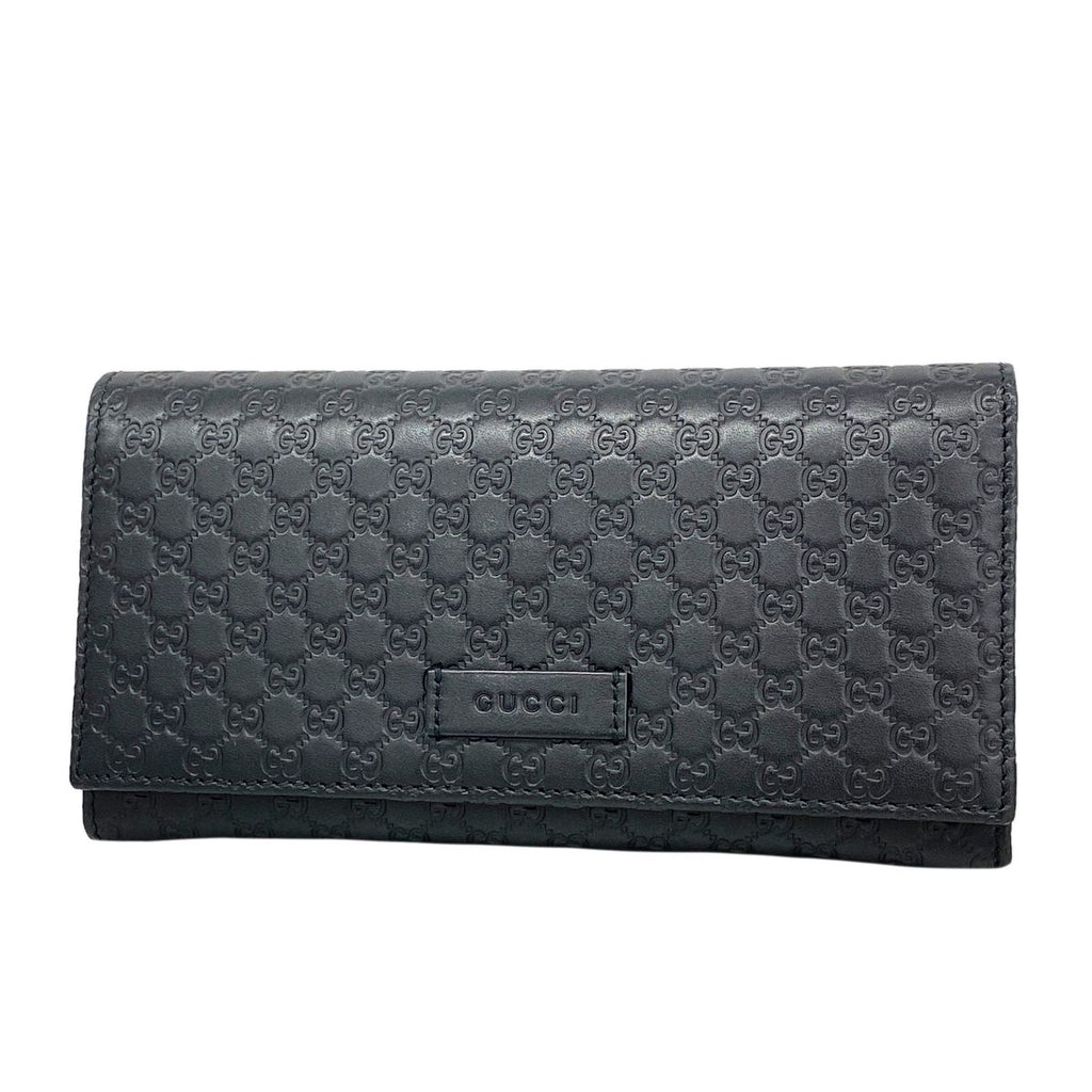 Gucci Wallet Micro Guccissima Leather Black Champagne Gold