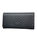 Gucci Wallet Micro Guccissima Leather Black Champagne Gold