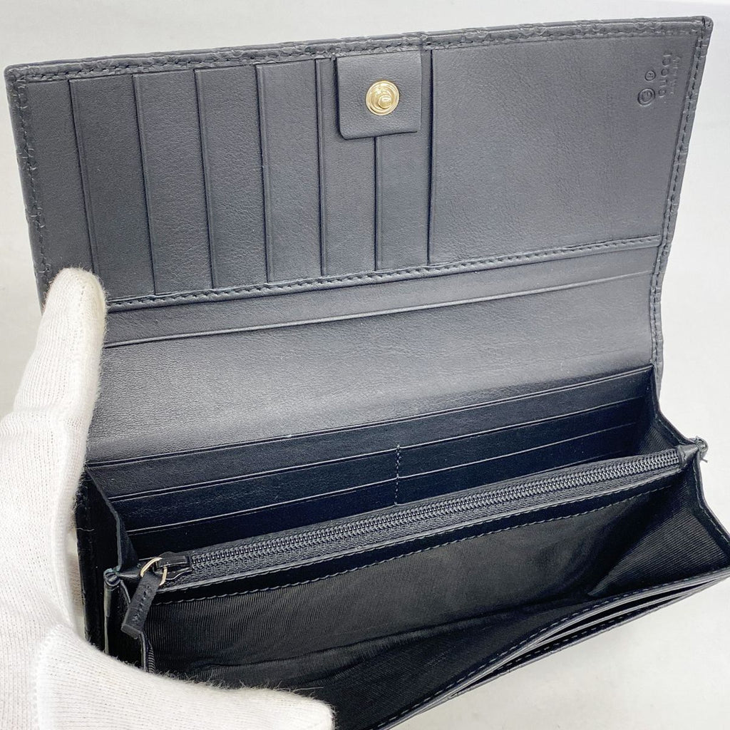 Gucci Wallet Micro Guccissima Leather Black Champagne Gold — view 3