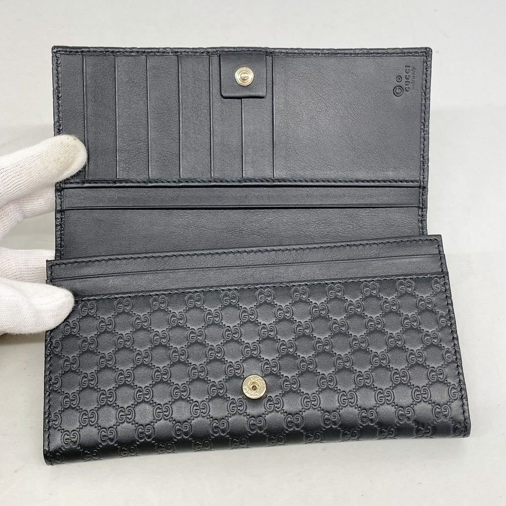 Gucci Wallet Micro Guccissima Leather Black Champagne Gold — view 7