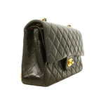 Chanel Shoulder Bag Quilted Lambskin Black Gold — view 2
