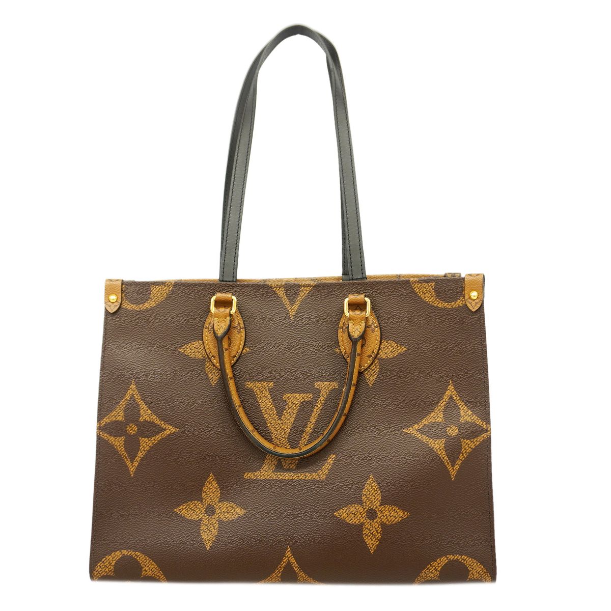 Louis Vuitton Tote Bag Monogram Giant Reverse On The Go MM Brown 2-Way