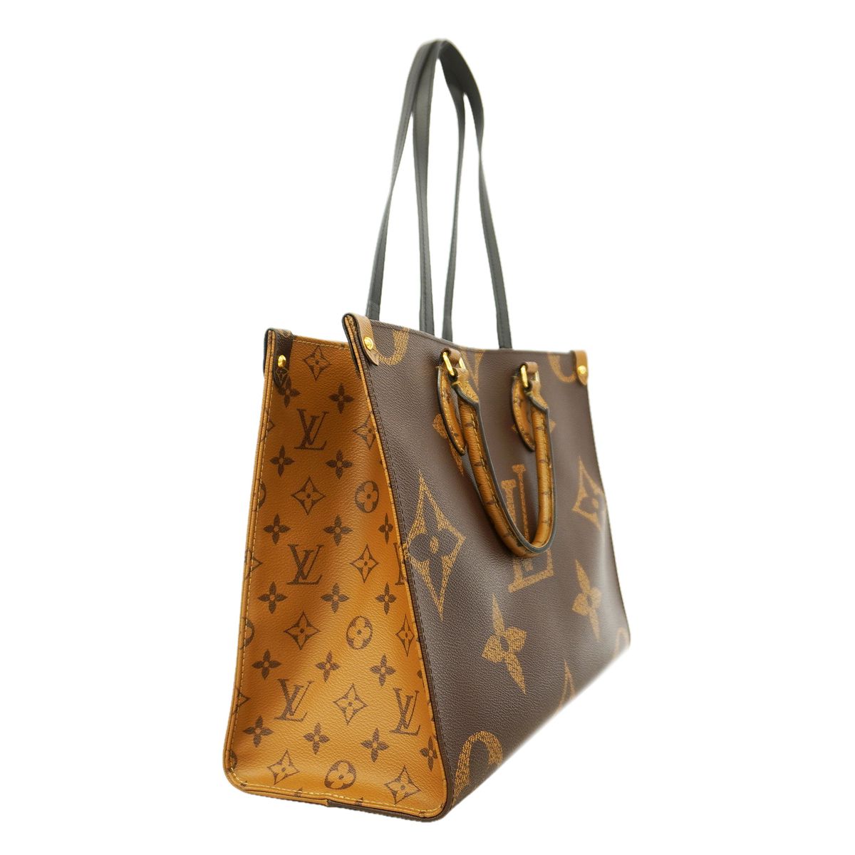 Louis Vuitton Tote Bag Monogram Giant Reverse On The Go MM Brown 2-Way — view 2