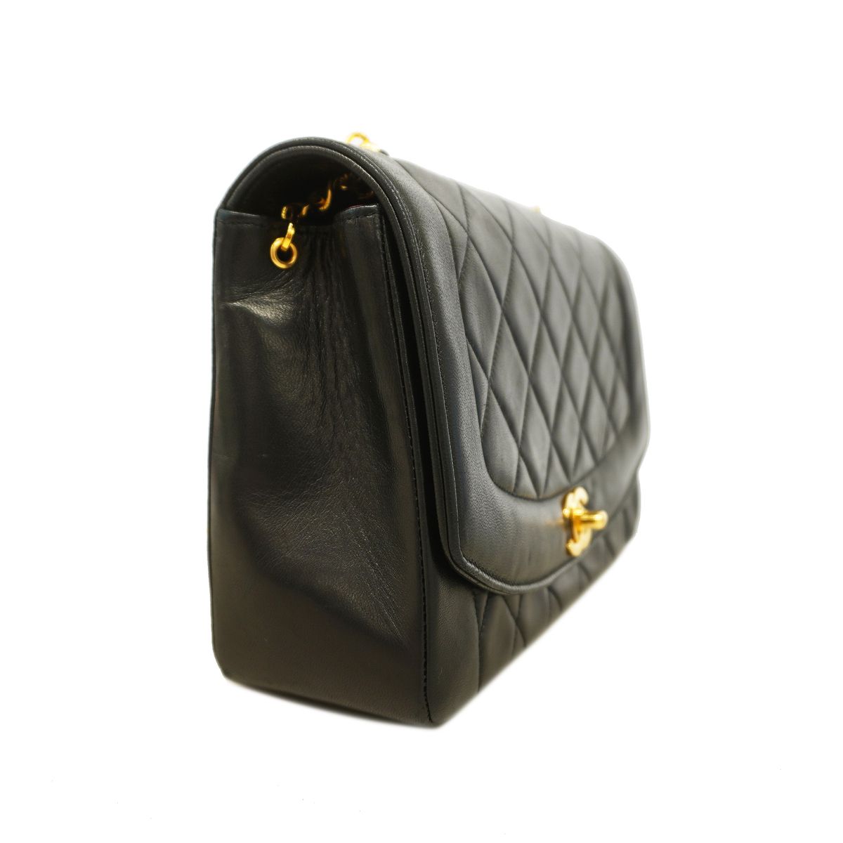 Chanel Shoulder Bag Diana Lambskin Black Gold — view 2