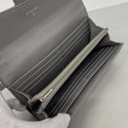 Chanel Wallet Quilted Lambskin Gray Silver — view 3