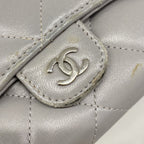 Chanel Wallet Quilted Lambskin Gray Silver — view 7