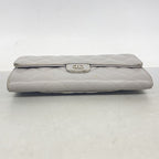 Chanel Wallet Quilted Lambskin Gray Silver — view 2