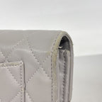Chanel Wallet Quilted Lambskin Gray Silver — view 6