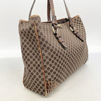 Celine Tote Bag Macadam Nylon Canvas Brown Champagne Gold — view 2