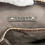 Celine Tote Bag Macadam Nylon Canvas Brown Champagne Gold — view 5