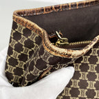 Celine Tote Bag Macadam Nylon Canvas Brown Champagne Gold — view 7