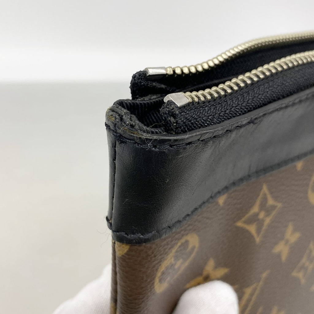 Louis Vuitton Clutch Monogram Macassar Pochette Discovery Brown Black — view 8